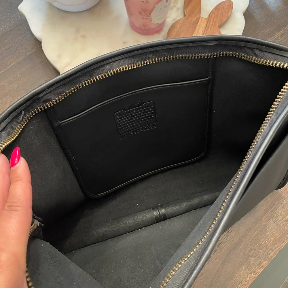 XL vintage Coach zip portfolio leather document laptop bag 5225 black - Picture 6 of 10